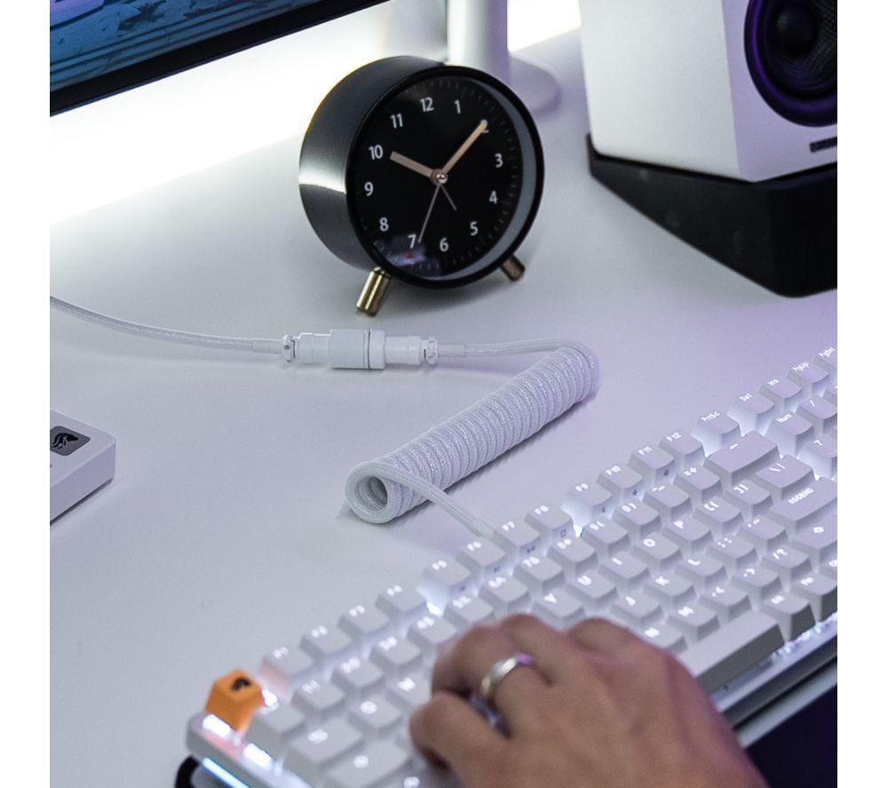 GLORIOUS Coiled USB to USB Type-C Keyboard Cable - Ghost White image number 6 of 6