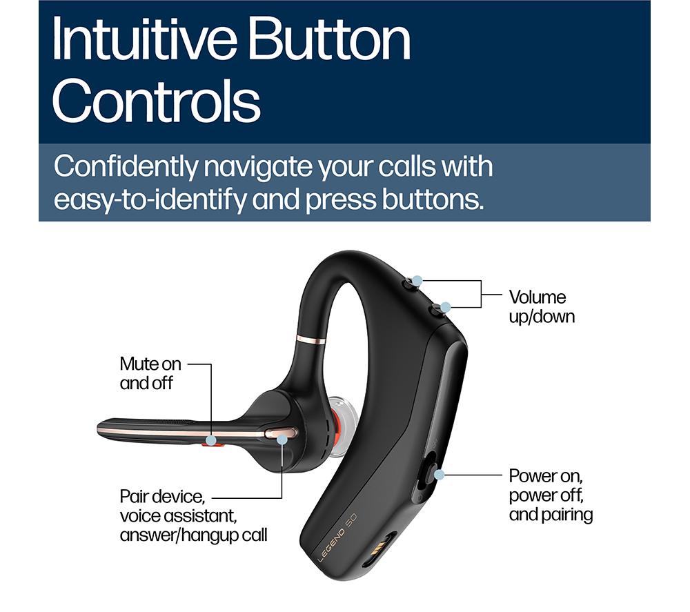 HP POLY Voyager Legend 50-M Bluetooth Headset - Black image number 5 of 14