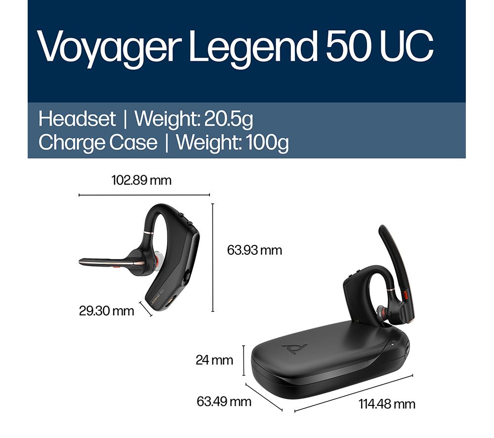 HP POLY Voyager Legend 50-M Bluetooth Headset - Black image number 9 of 14