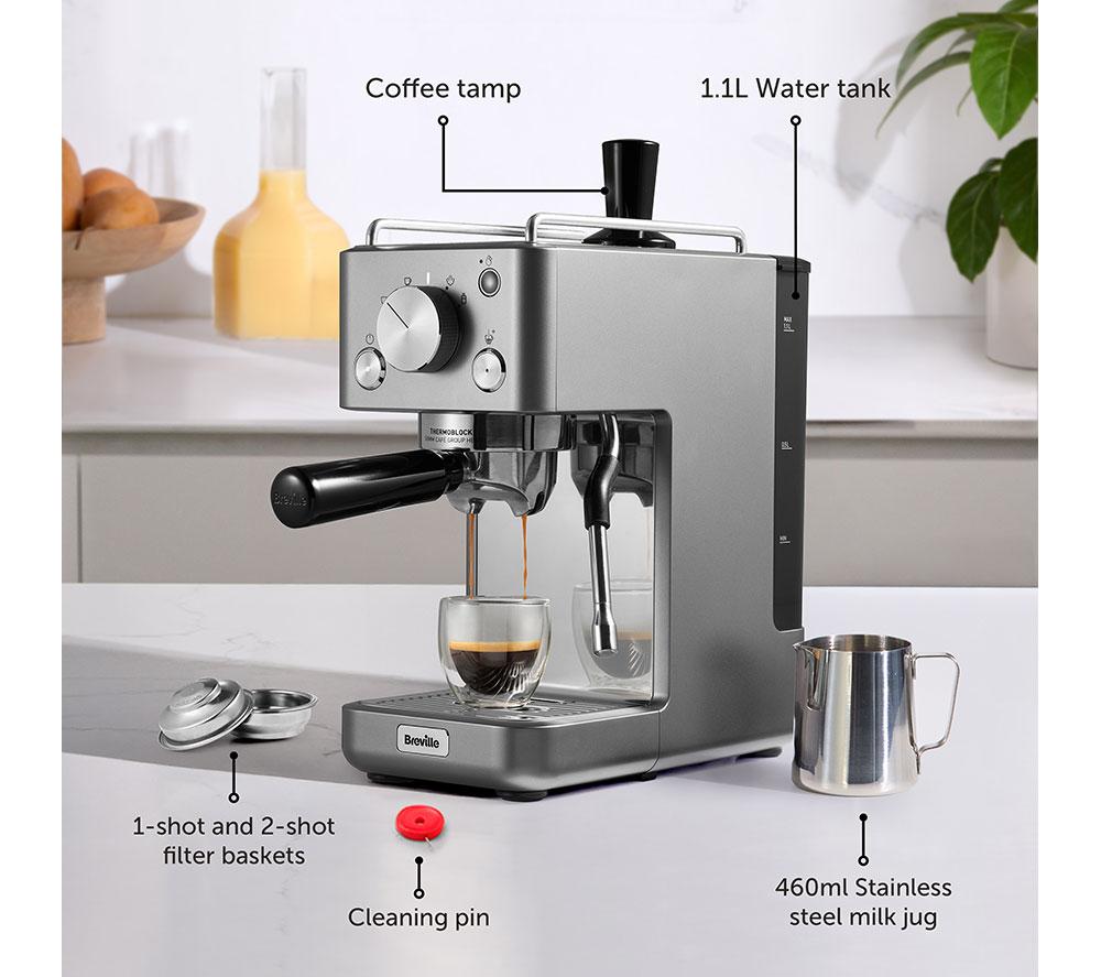 BREVILLE Barista Slimline VCF185 Espresso Machine - Stainless Steel image number 7 of 7