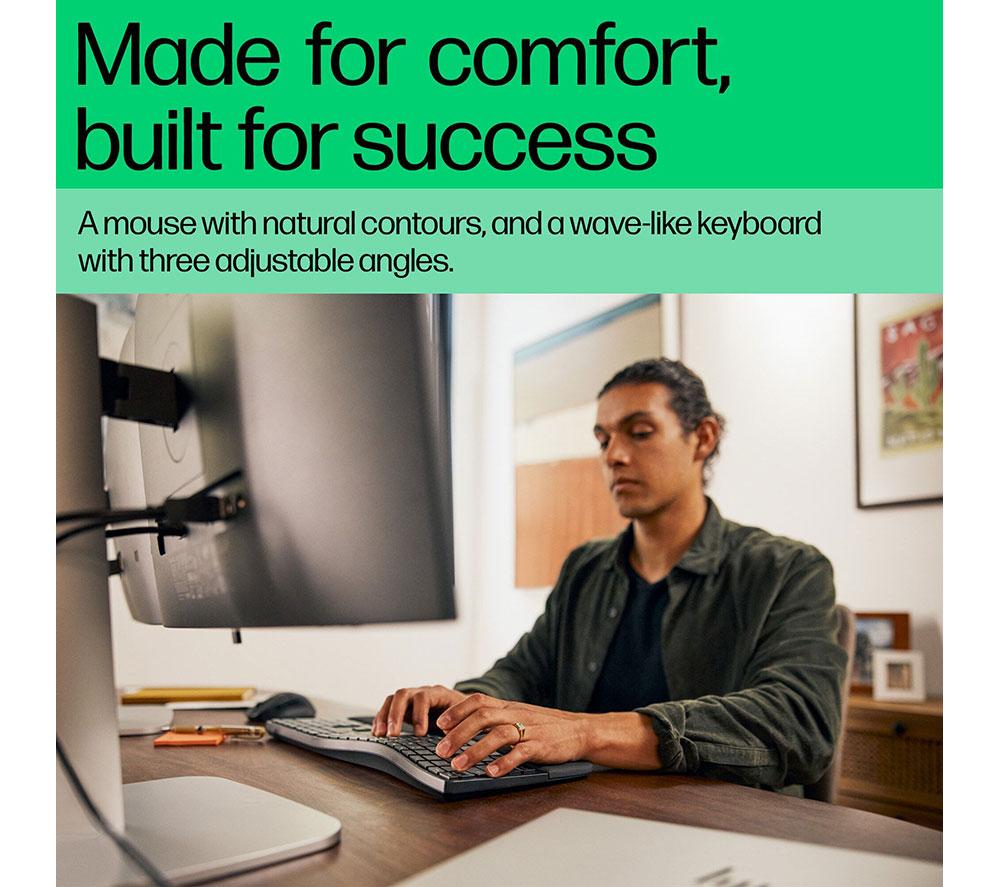 HP 680 Comfort Dual-Mode Wireless Keyboard & Mouse Set - Black image number 3 of 11