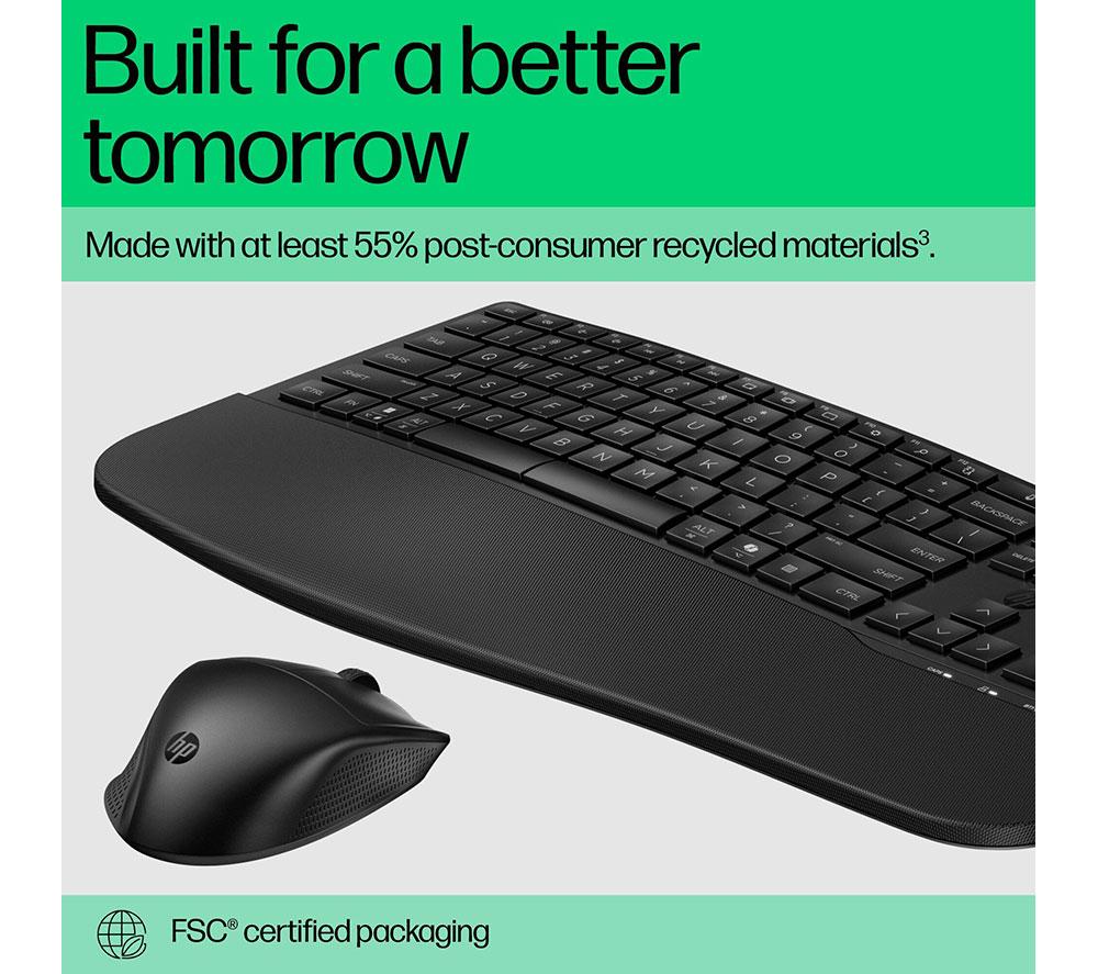 HP 680 Comfort Dual-Mode Wireless Keyboard & Mouse Set - Black image number 5 of 11