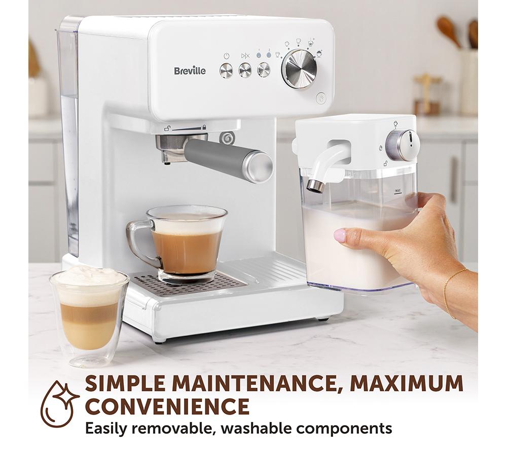 BREVILLE Prima Latte VCF190 Coffee Machine - White image number 6 of 8