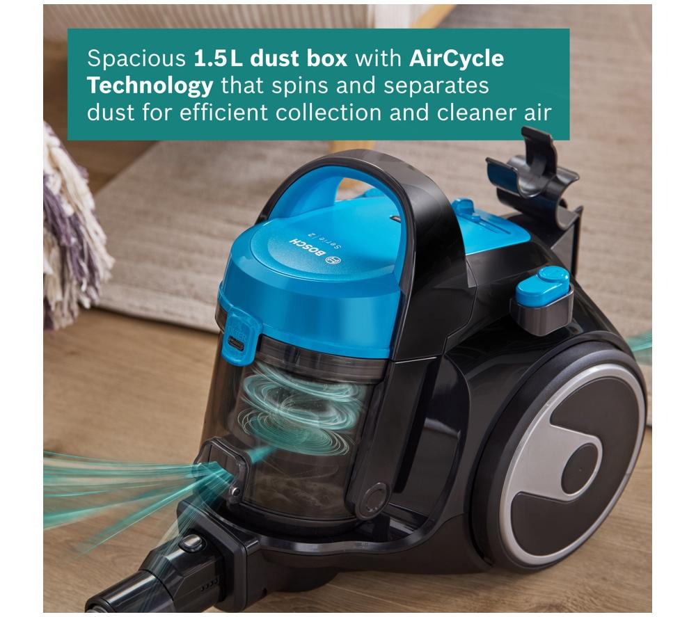 BOSCH Series 2 BGS05BU2GB Cylinder Bagless Vacuum Cleaner - Turquoise image number 6 of 9