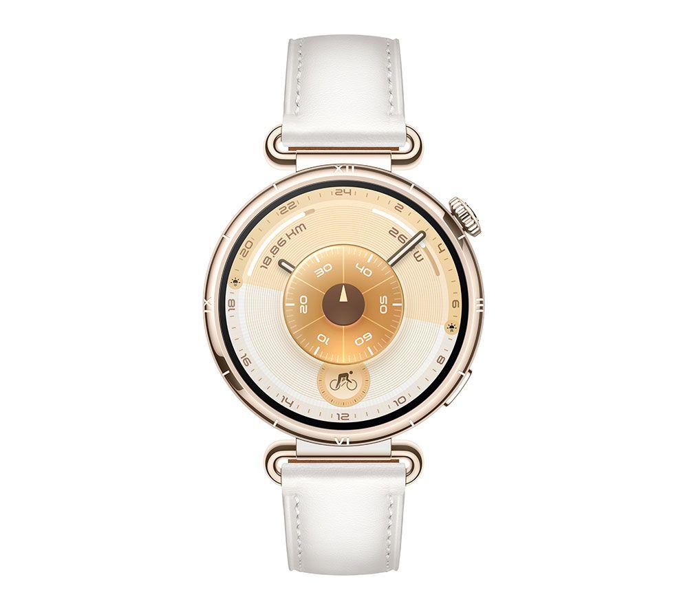 Huawei Watch Gt 6 - Gold With White Composite Leather Strap, 41 Mm, Gold,White