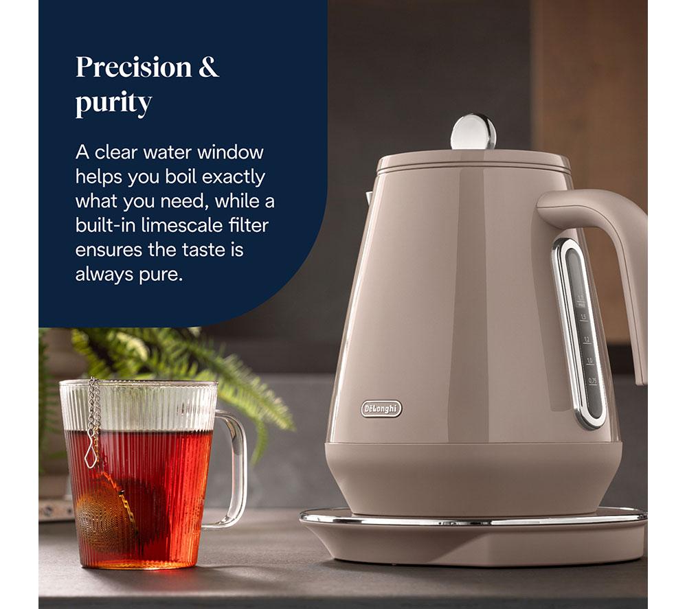 DELONGHI Eclettica Variable Temperature KBY3011.BG Jug Kettle - Blissful Beige image number 6 of 8