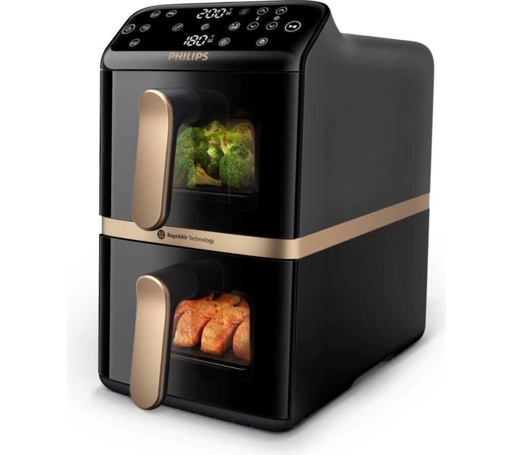 PHILIPS 4000 Series NA462/79 Stacked Dual Basket Air Fryer - Black & Copper