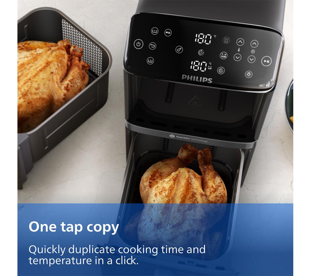 PHILIPS 4000 Series NA462/79 Stacked Dual Basket Air Fryer - Black & Copper image number 9 of 16