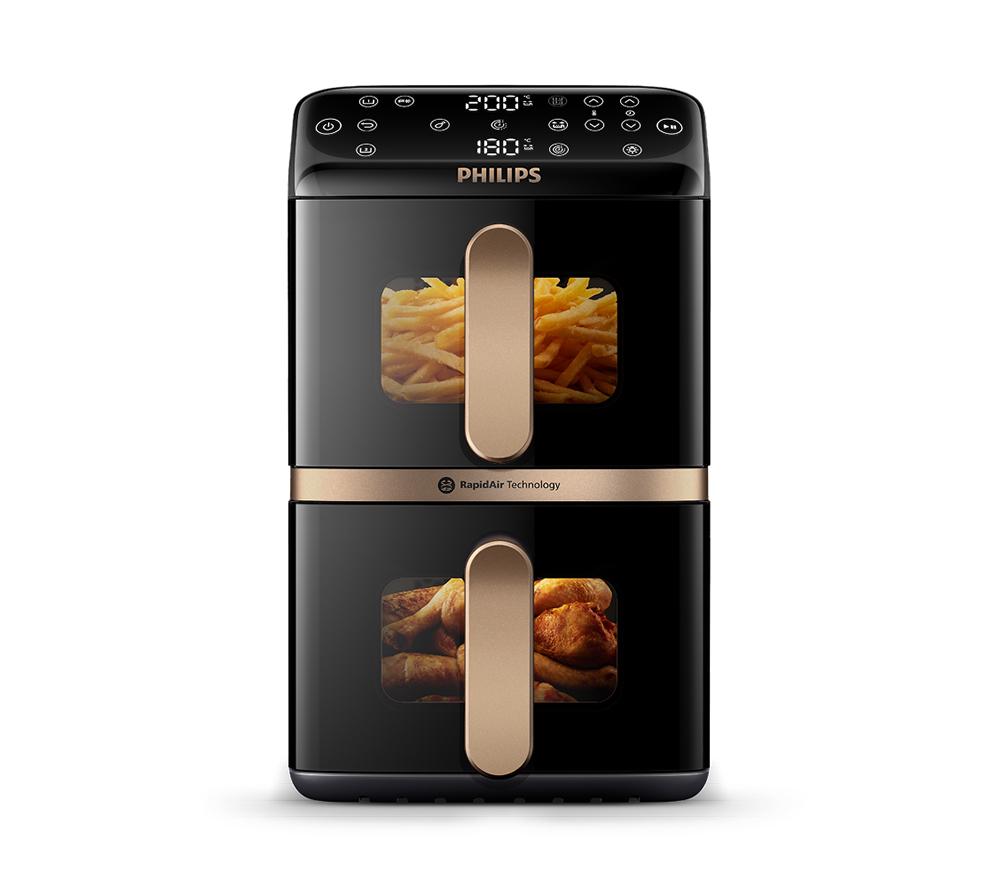 PHILIPS 4000 Series NA462/79 Stacked Dual Basket Air Fryer - Black & Copper image number 16 of 16