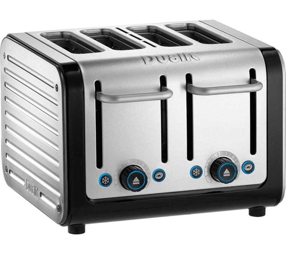DUALIT Architect 46505 4-Slice Toaster - Black & Brushed Stainless Steel