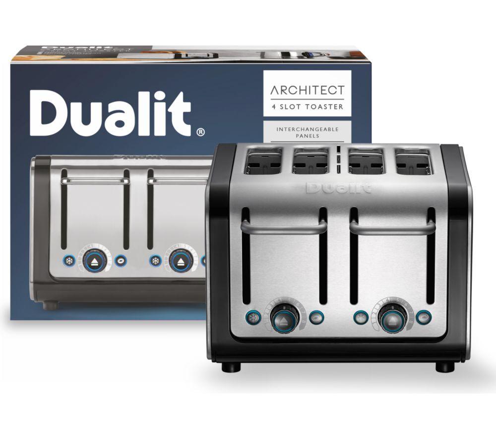 DUALIT Architect 46505 4-Slice Toaster - Black & Brushed Stainless Steel image number 7 of 7