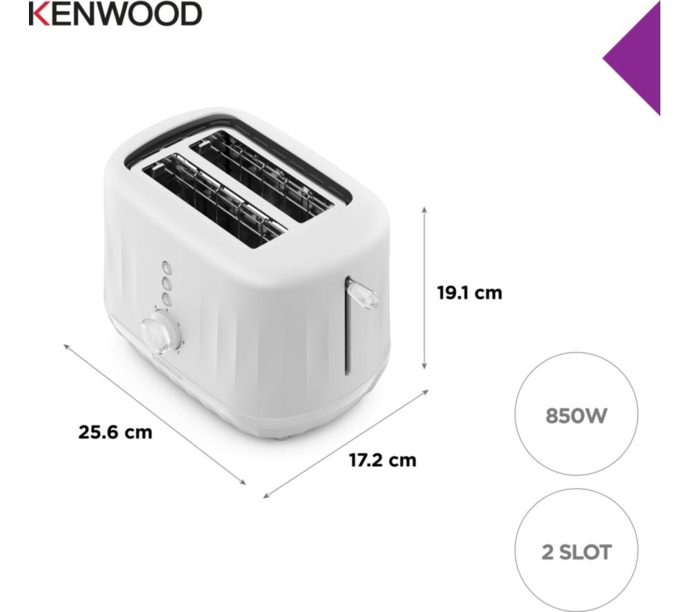 KENWOOD Ripple TCP06.000WH 2-Slice Toaster - Pure White Matte image number 10 of 10