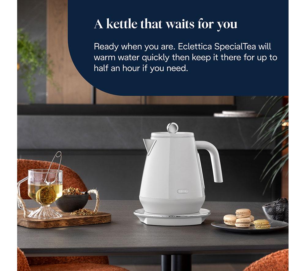 DELONGHI Eclettica Variable Temperature KBY3011.W Jug Kettle - Whimsical White image number 5 of 7