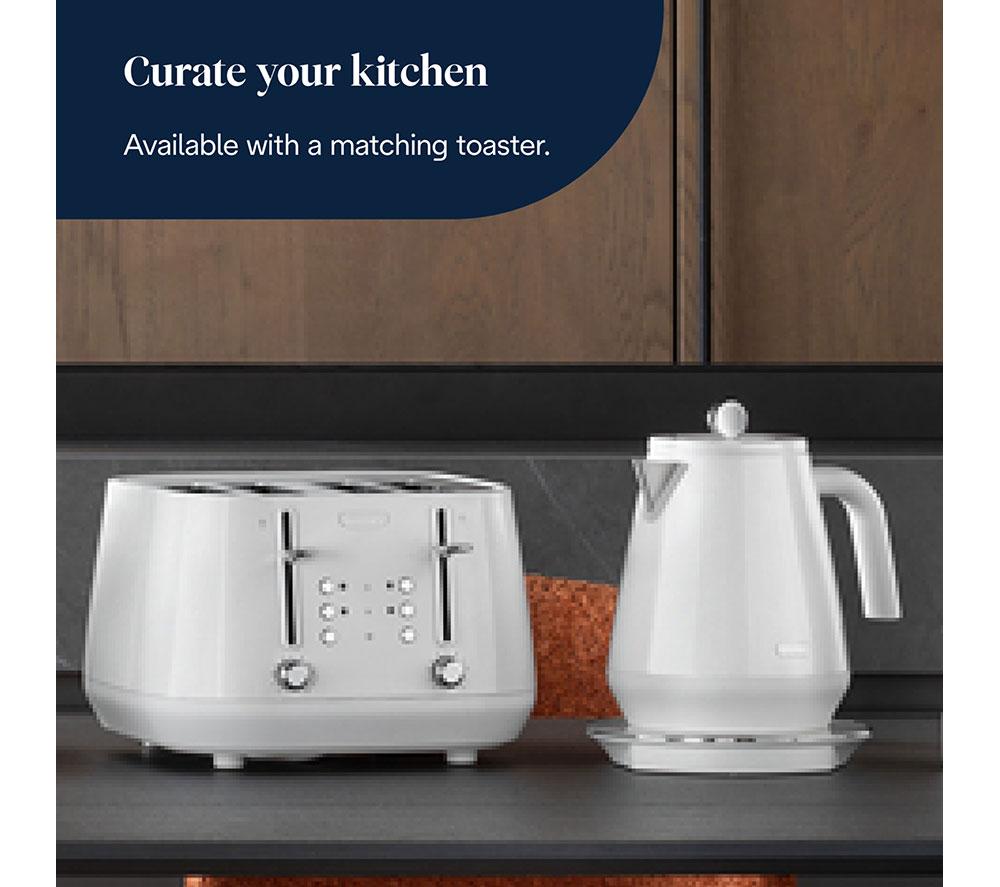 DELONGHI Eclettica Variable Temperature KBY3011.W Jug Kettle - Whimsical White image number 7 of 7