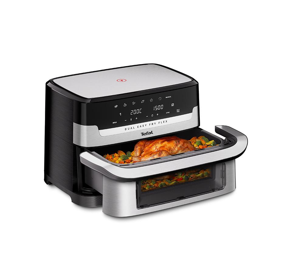 TEFAL Easy Fry EY922 9L FlexDrawer Dual Air Fryer - Stainless Steel image number 9 of 10