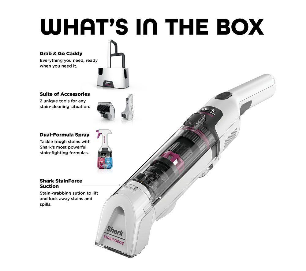 SHARK StainForce Stain-Destroying HX100UKT Cordless Spot Cleaner - White image number 10 of 10