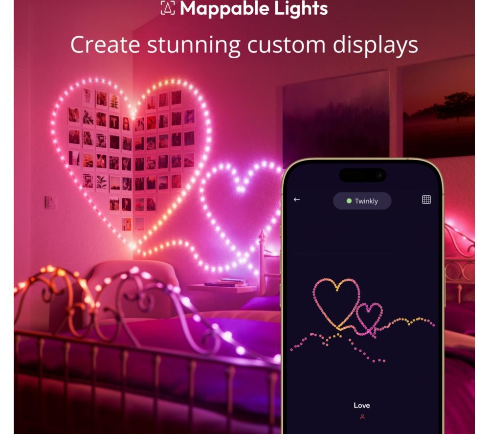 TWINKLY Candies Hearts Smart 100 RGB LED String Lights - 6.5 m image number 5 of 9