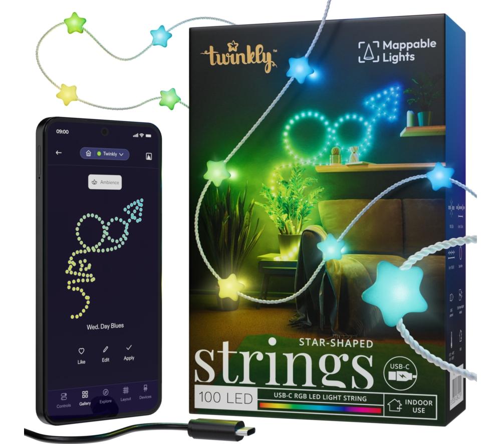 Twinkly Candies Stars Smart 100 Rgb Led String Lights - 6.5 M
