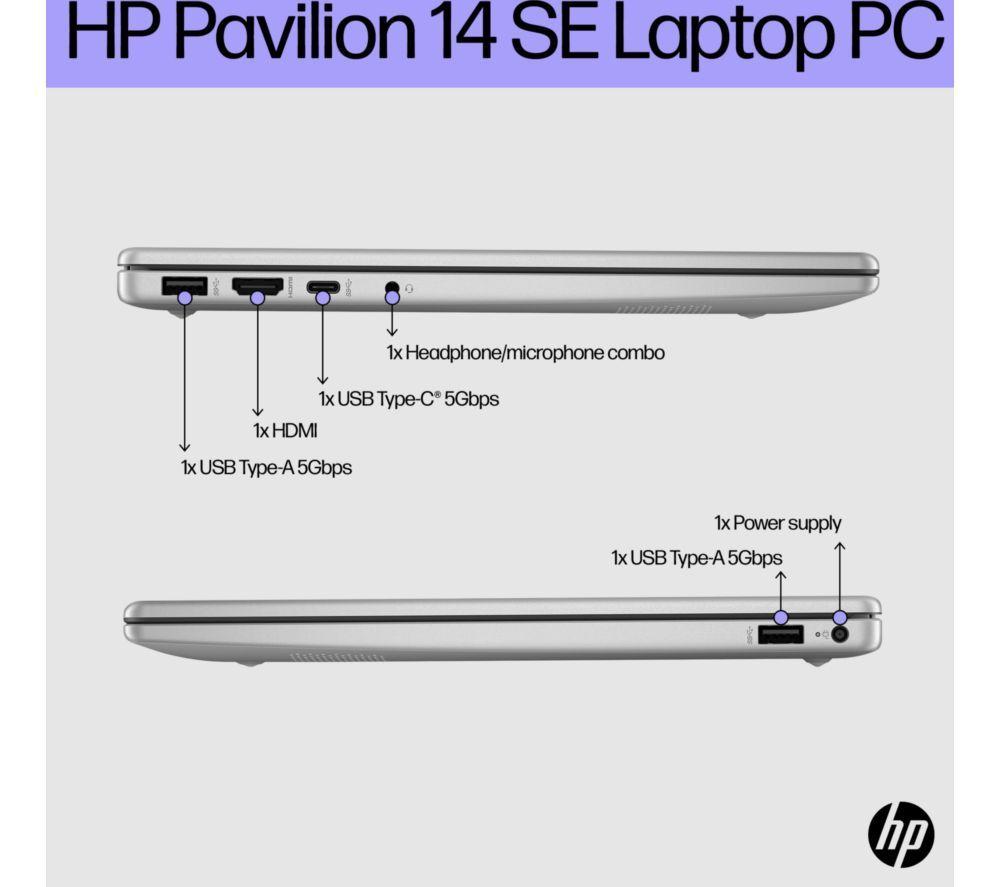 HP Pavilion SE 14-ep1520sa 14" Laptop - Intel&reg; Core&trade; Ultra 5, 256 GB SSD, Silver image number 7 of 12