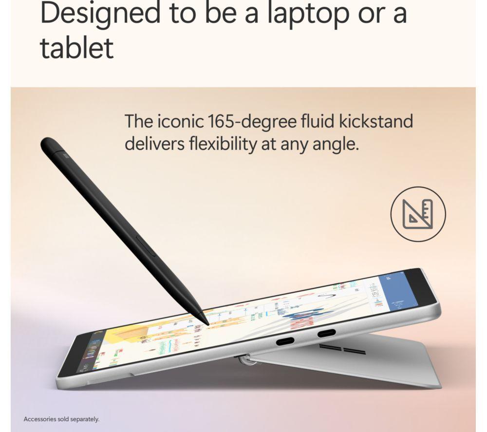 MICROSOFT 12" Surface Pro, Copilot+ PC with keyboard - Snapdragon X Plus, 256 GB SSD, Platinum image number 10 of 12