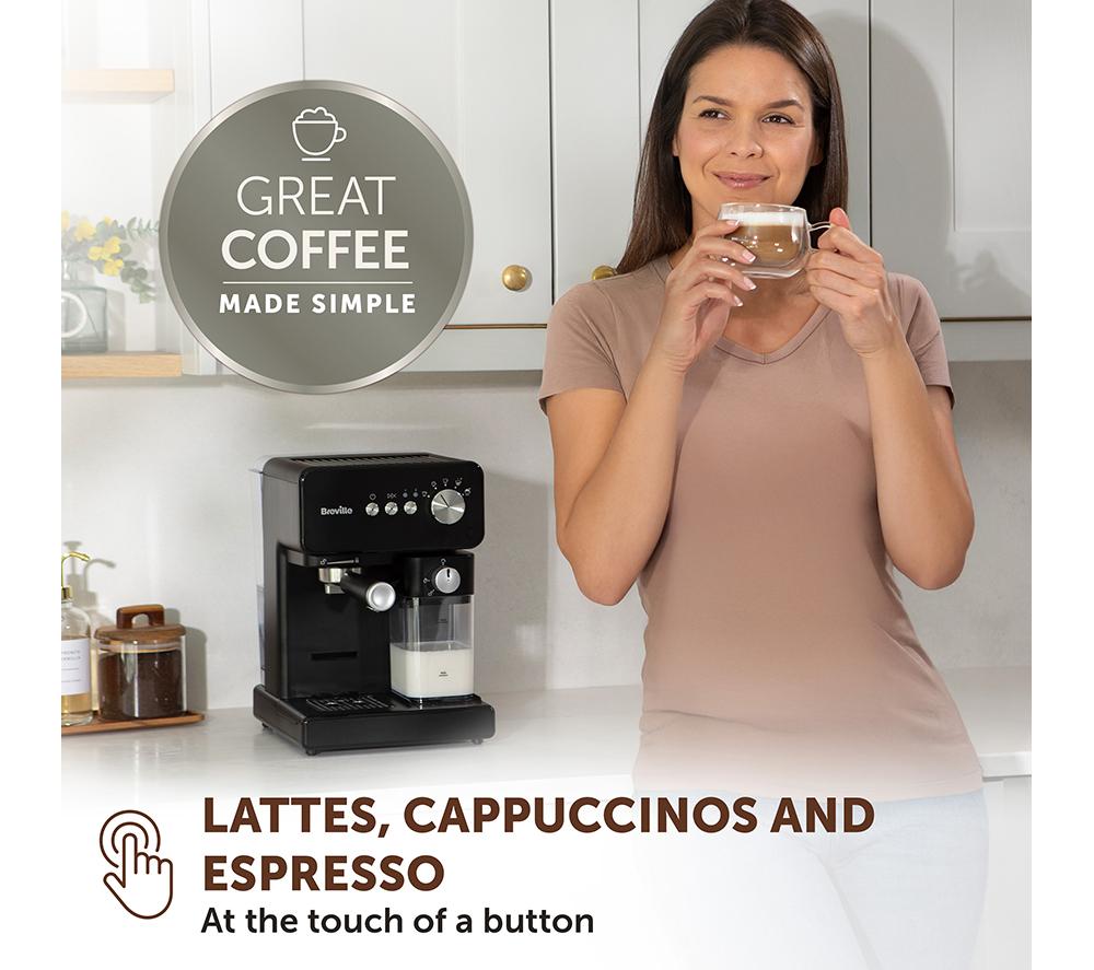 BREVILLE Prima Latte VCF183 Coffee Machine - Black image number 2 of 8