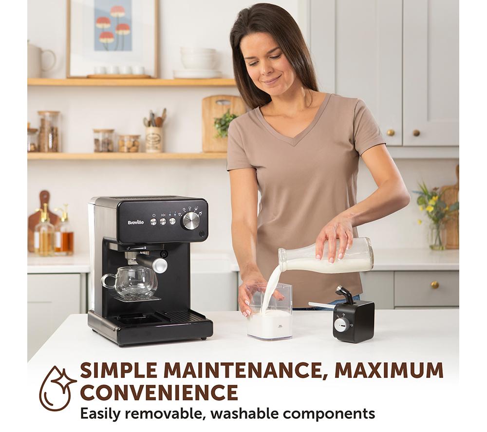 BREVILLE Prima Latte VCF183 Coffee Machine - Black image number 6 of 8