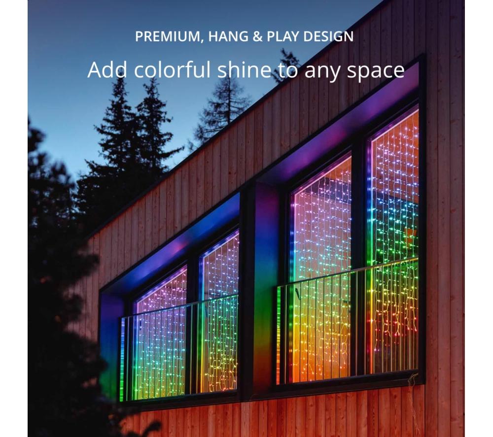 TWINKLY Curtain Gen 2.5 Smart RGB+W LED String Lights - 210 LEDs image number 2 of 14