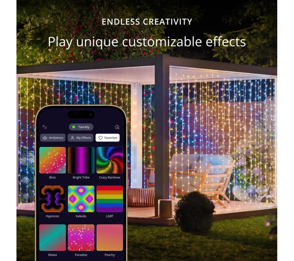 TWINKLY Curtain Gen 2.5 Smart RGB+W LED String Lights - 210 LEDs image number 10 of 14