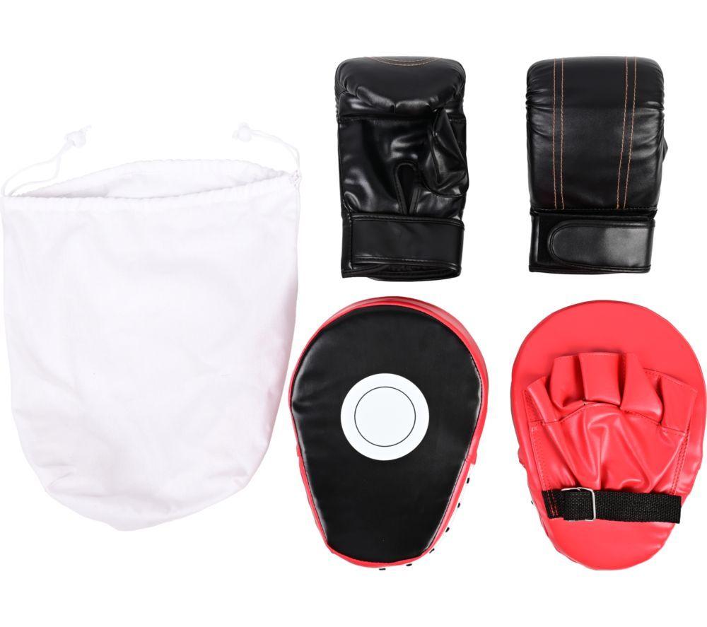 EKO FIT KFBS Boxing Glove & Target Set - Black & Red