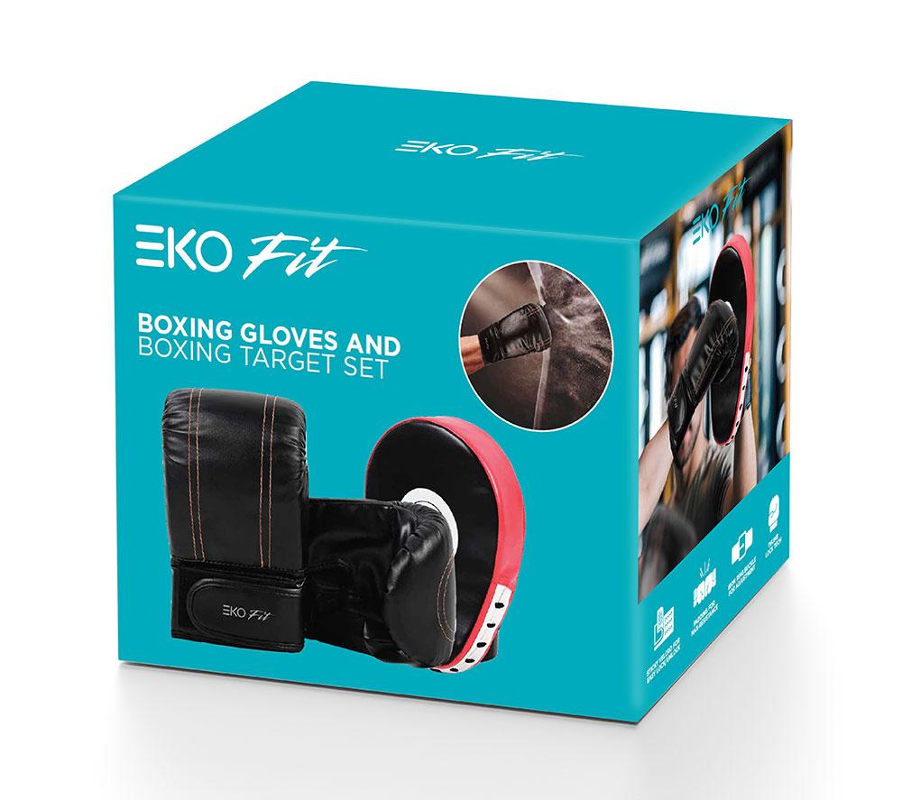 EKO FIT KFBS Boxing Glove & Target Set - Black & Red image number 4 of 4