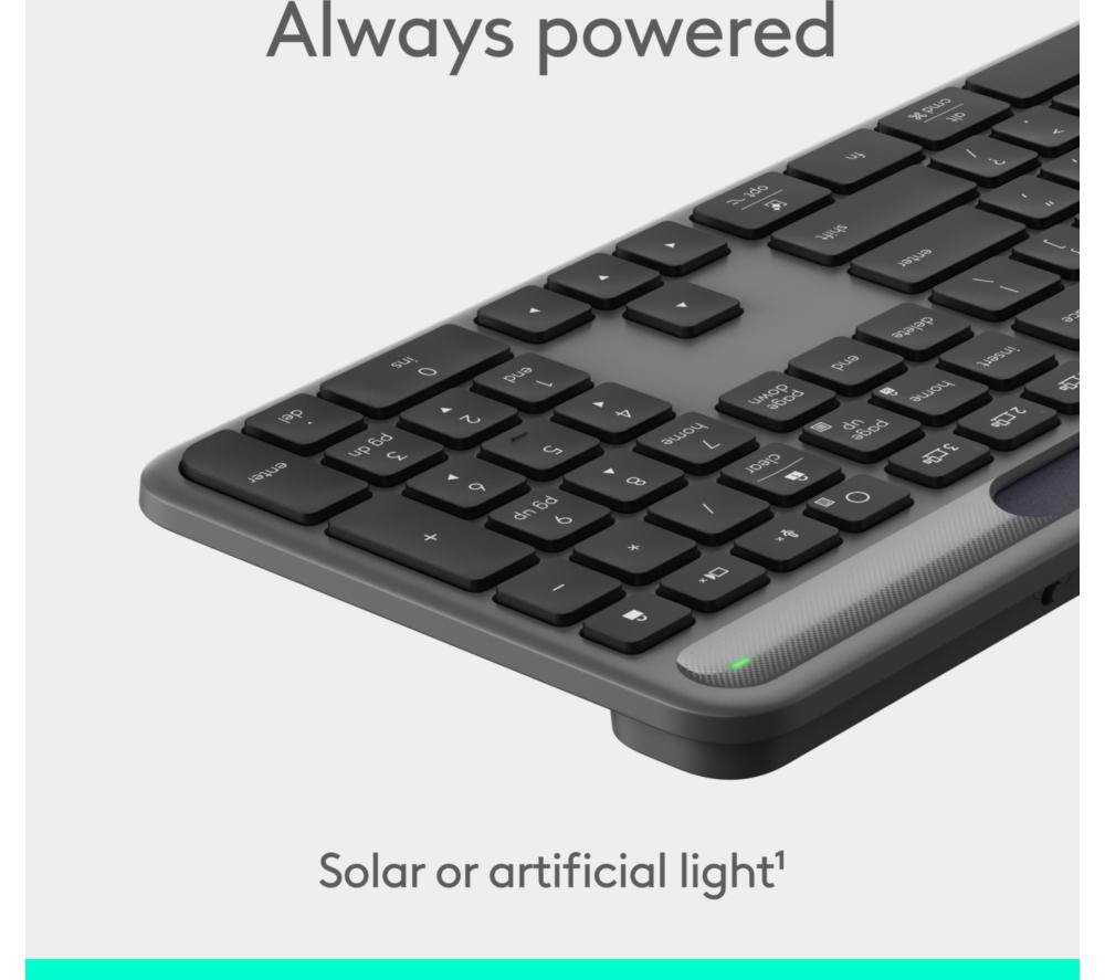 LOGITECH Signature Slim Solar+ Wireless Keyboard - Graphite image number 2 of 13