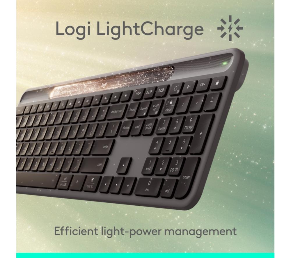 LOGITECH Signature Slim Solar+ Wireless Keyboard - Graphite image number 4 of 13