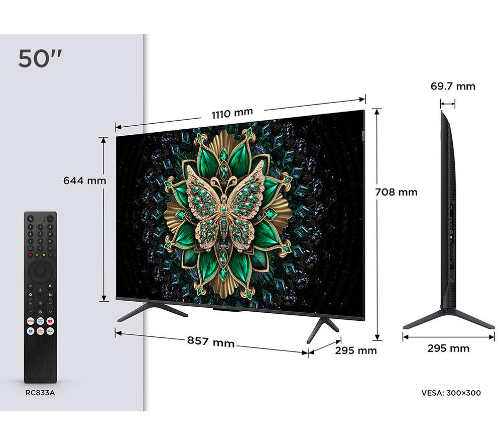 TCL C6K 50" QD-Mini LED 4K HDR Smart Google TV - 50C6K image number 2 of 15