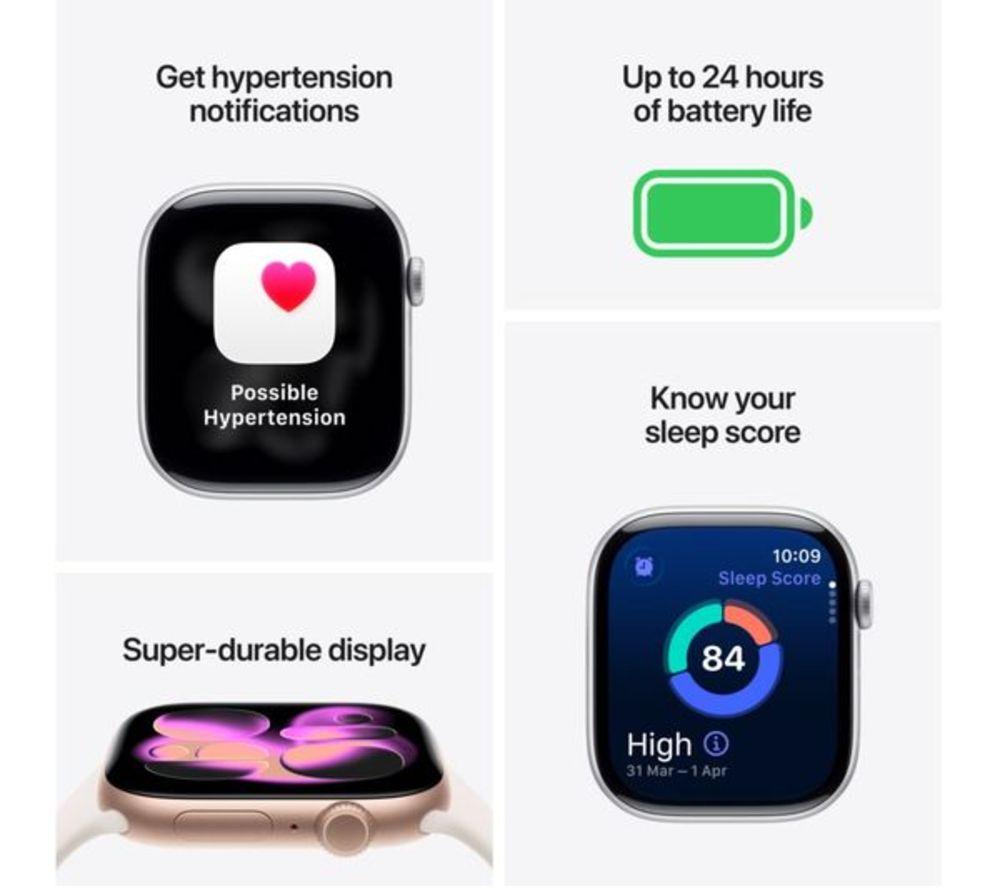 APPLE Watch Series 11 Cellular - 46 mm&nbsp;Gold Titanium Case with Light Blush Sport Band, S/M image number 3 of 10