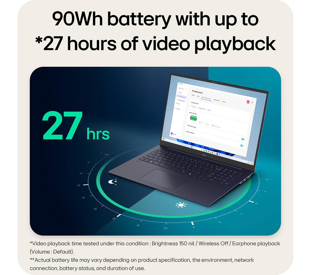 LG gram Pro 17Z90TR-E.AD88A1 17" Laptop - Intel&reg; Core&trade; Ultra 7, 1 TB SSD, Black image number 5 of 16