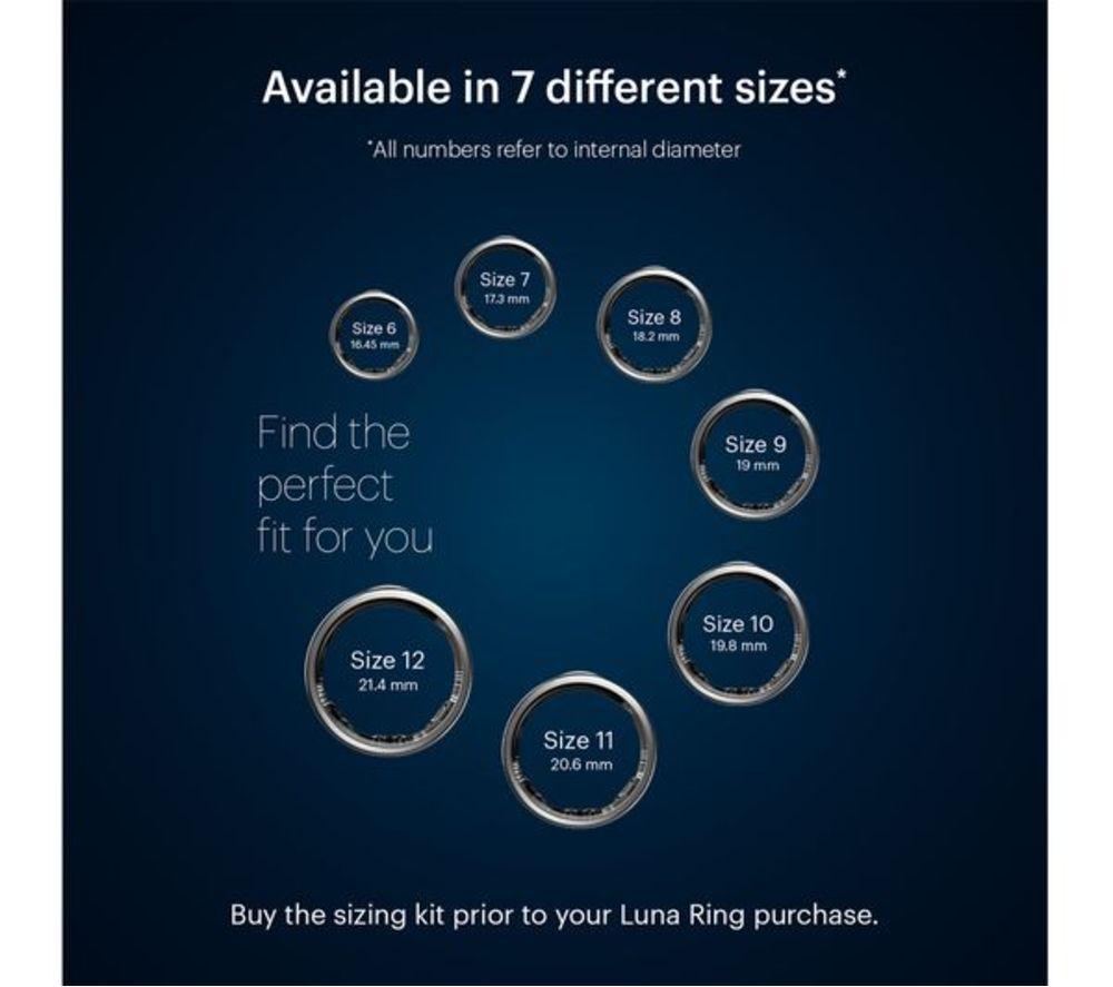 LUNA RING Smart Ring - Stardust Silver, Size 14 image number 7 of 7