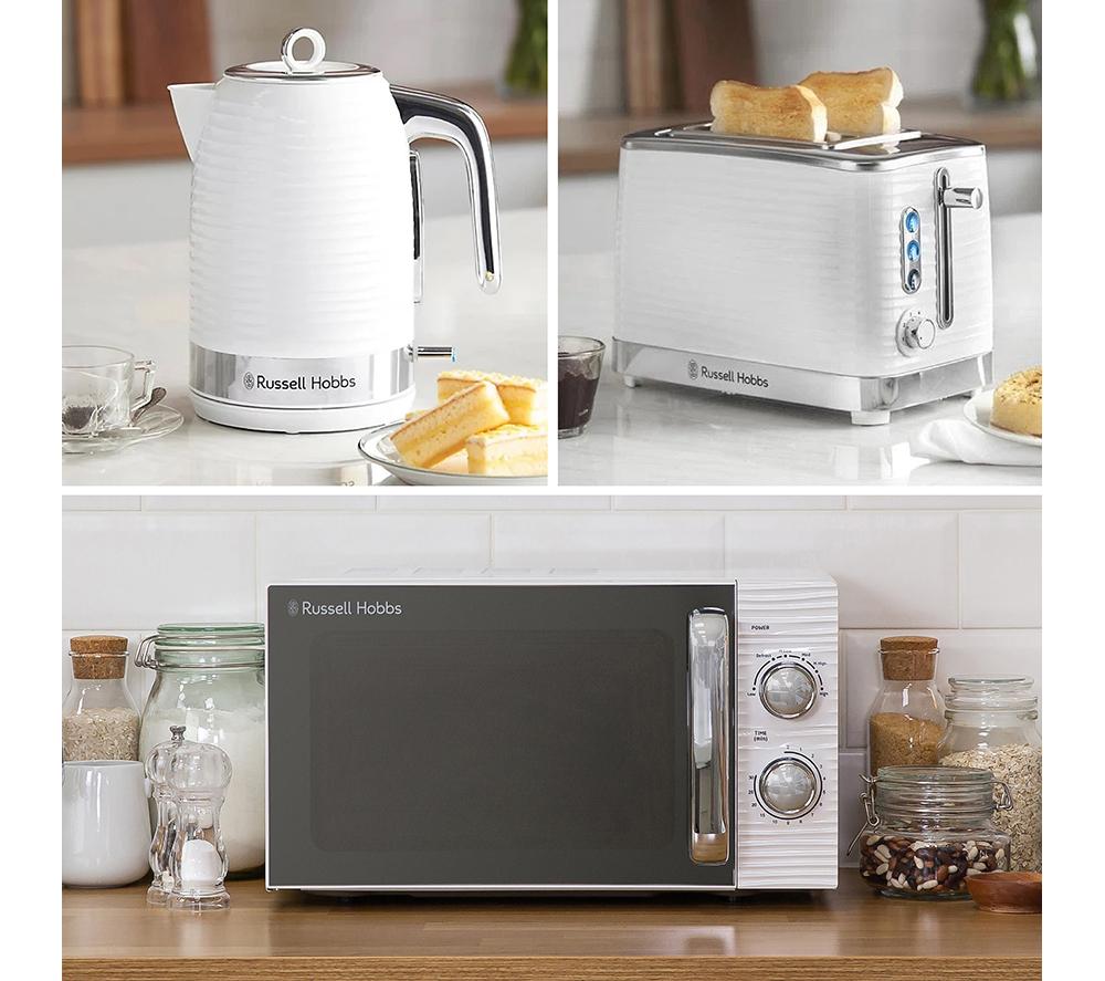 RUSSELL HOBBS Inspire Solo Microwave, Jug Kettle & 2-Slice Toaster Bundle - White image number 9 of 9