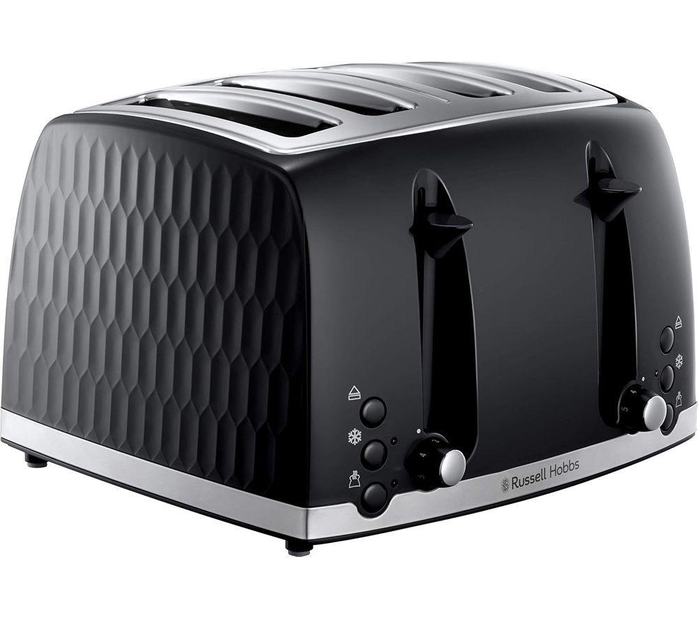 RUSSELL HOBBS Honeycomb Solo Microwave, Jug Kettle & 4-Slice Toaster Bundle - Black image number 3 of 4