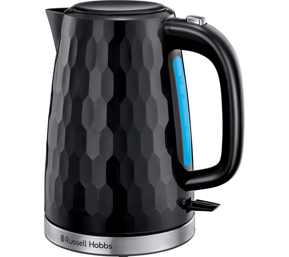 RUSSELL HOBBS Honeycomb Solo Microwave, Jug Kettle & 4-Slice Toaster Bundle - Black image number 4 of 4