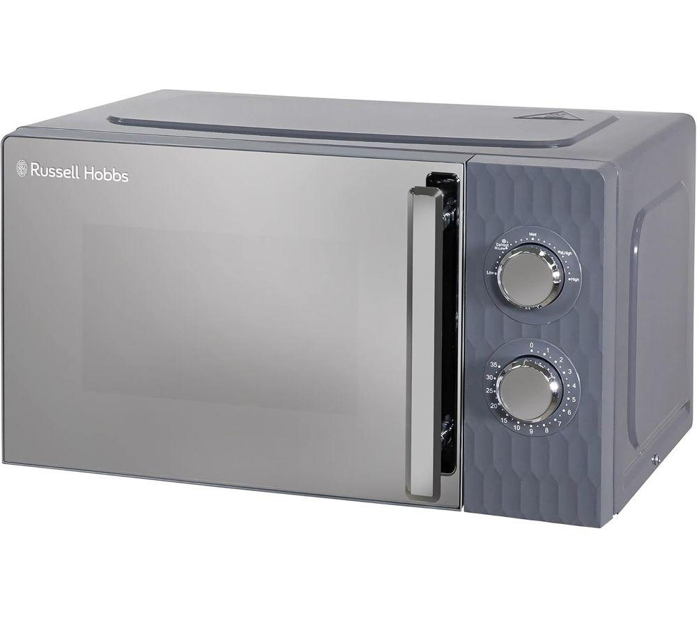 RUSSELL HOBBS Honeycomb Solo Microwave, Jug Kettle & 4-Slice Toaster Bundle - Grey image number 2 of 5