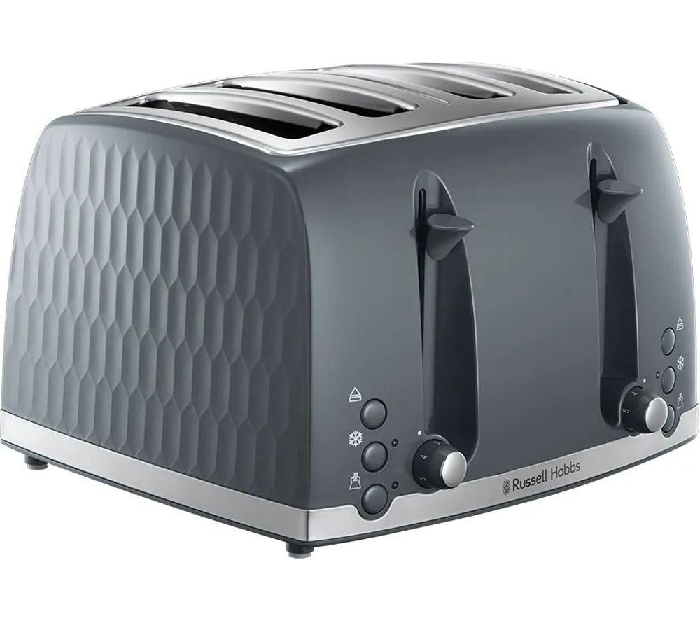 RUSSELL HOBBS Honeycomb Solo Microwave, Jug Kettle & 4-Slice Toaster Bundle - Grey image number 4 of 5