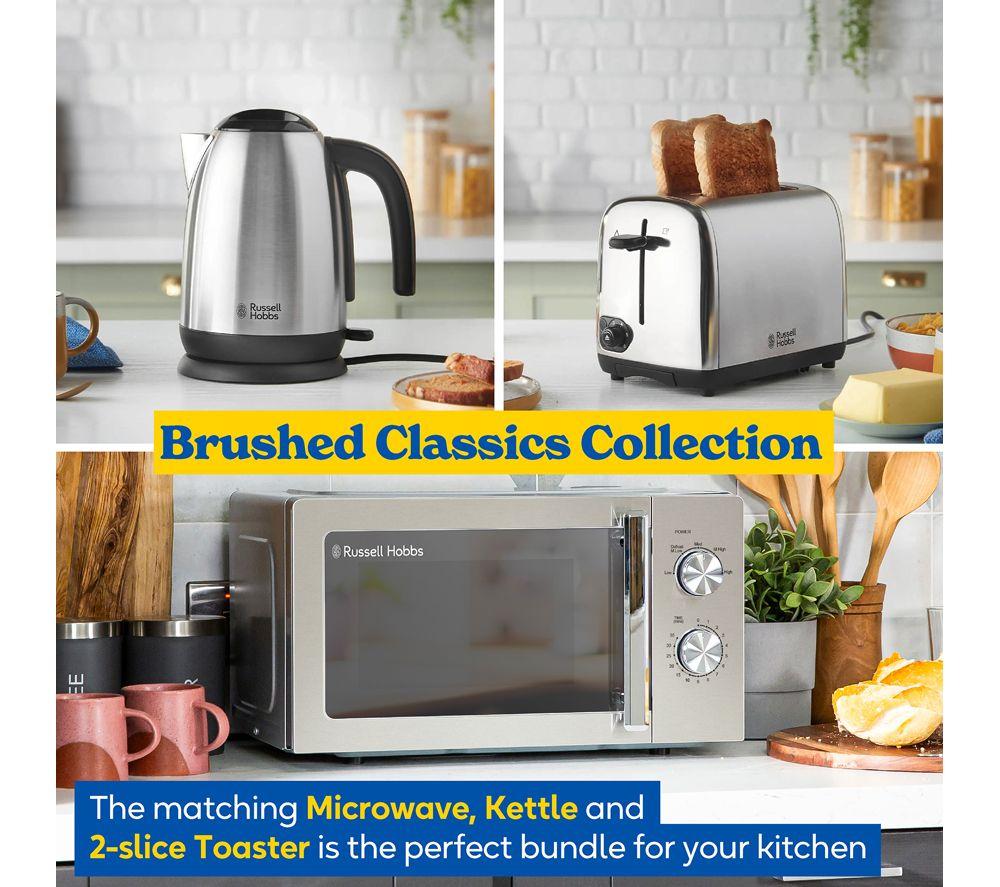 RUSSELL HOBBS Classics Solo Microwave, Jug Kettle & 2-Slice Toaster Bundle - Brushed Stainless Steel image number 4 of 7