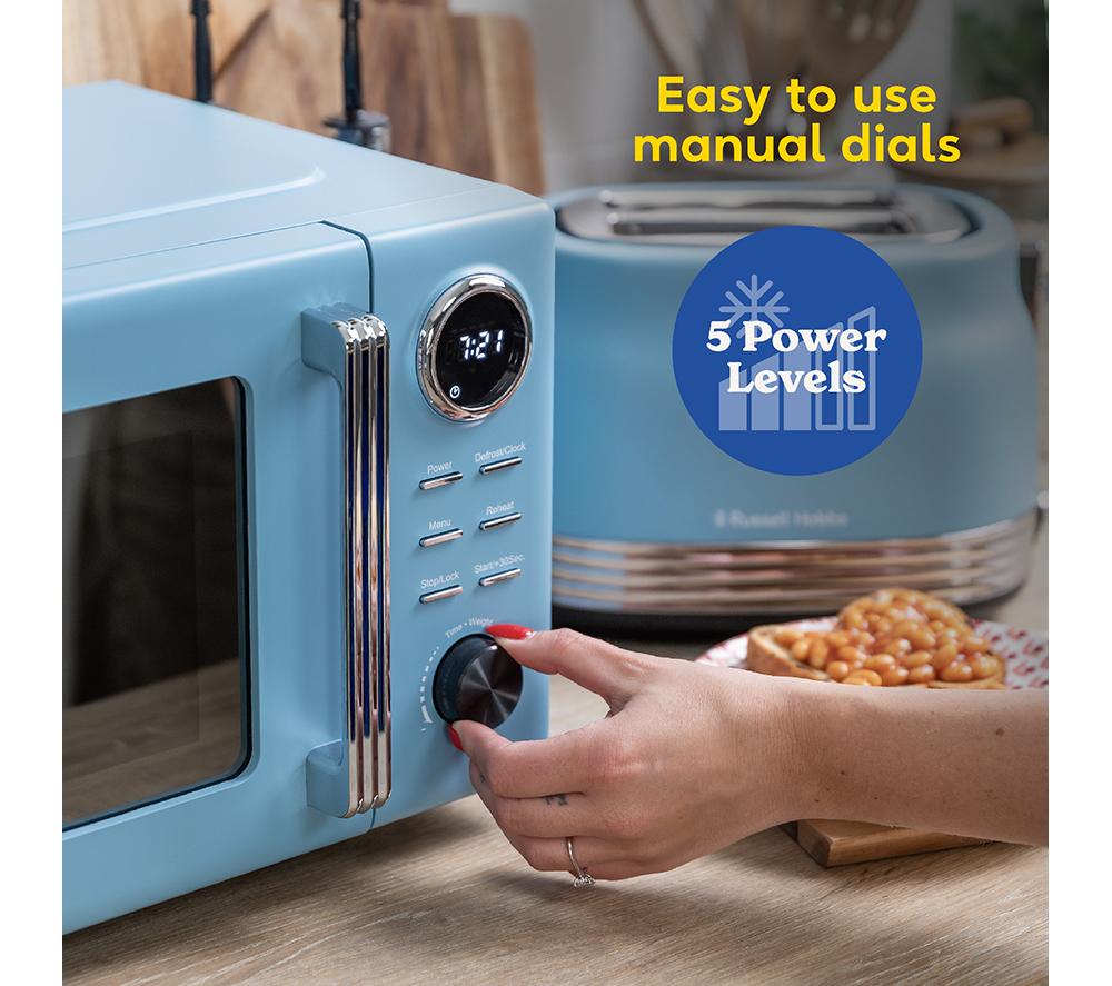 RUSSELL HOBBS Hanley RHMD838RB Solo Microwave - Retro Blue image number 8 of 12
