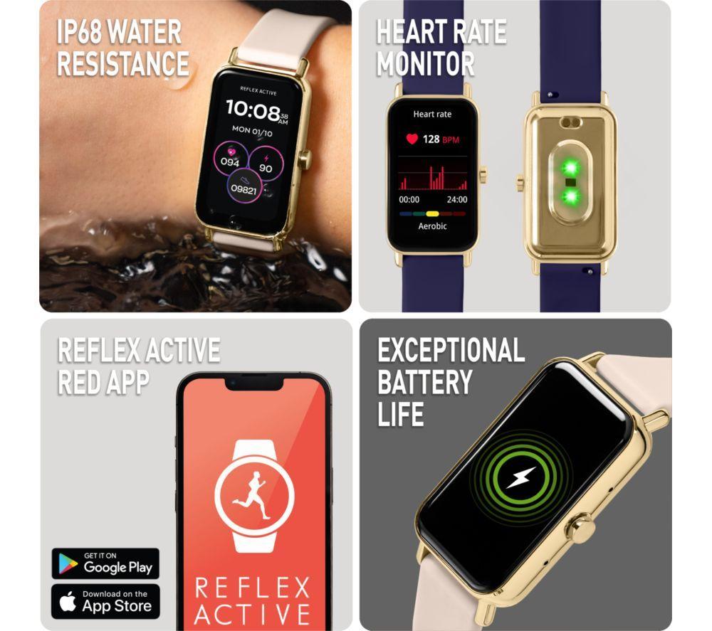 REFLEX ACTIVE Series 53 Smart Watch - Nude & Blue Silicone Strap Set image number 3 of 3