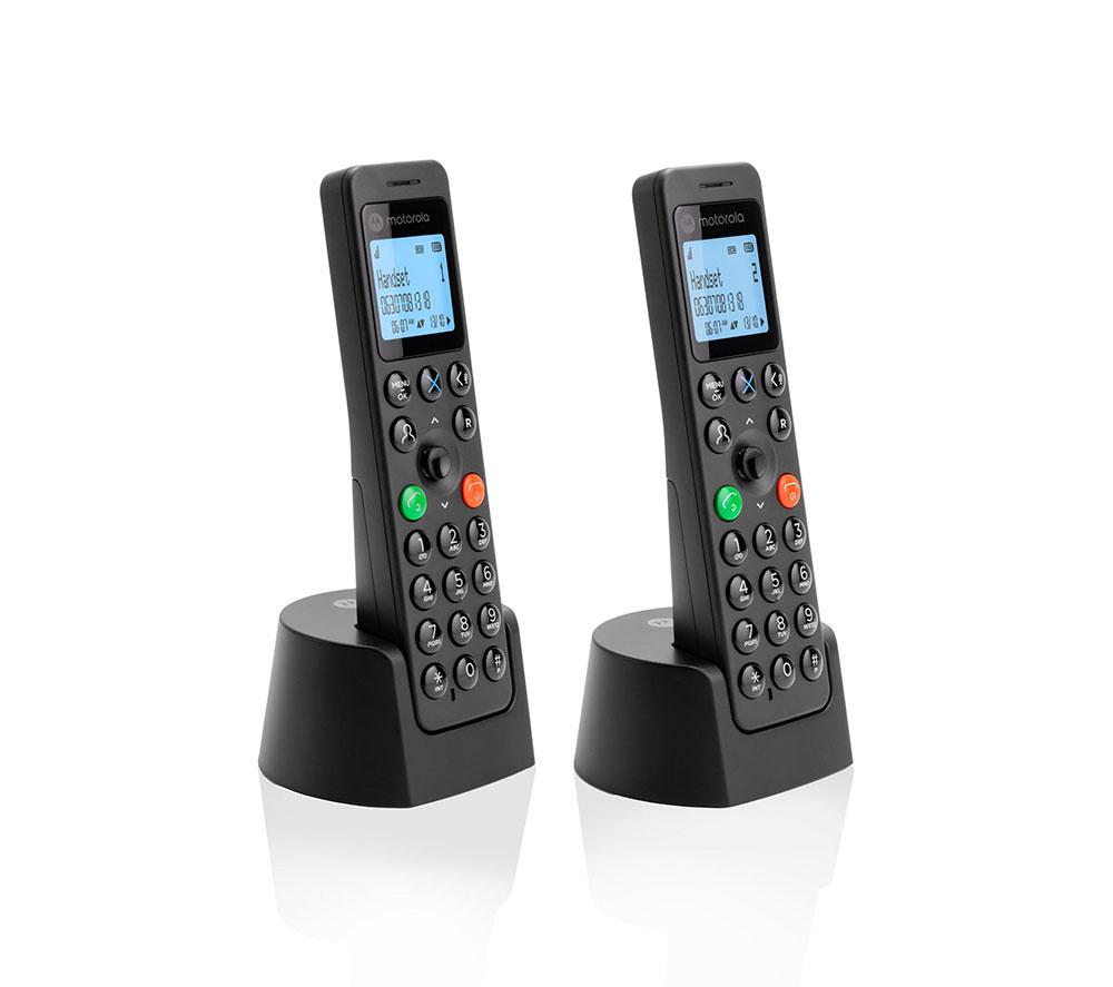 MOTOROLA DOT212 Cordless Phone - Twin Handset, Black image number 2 of 8