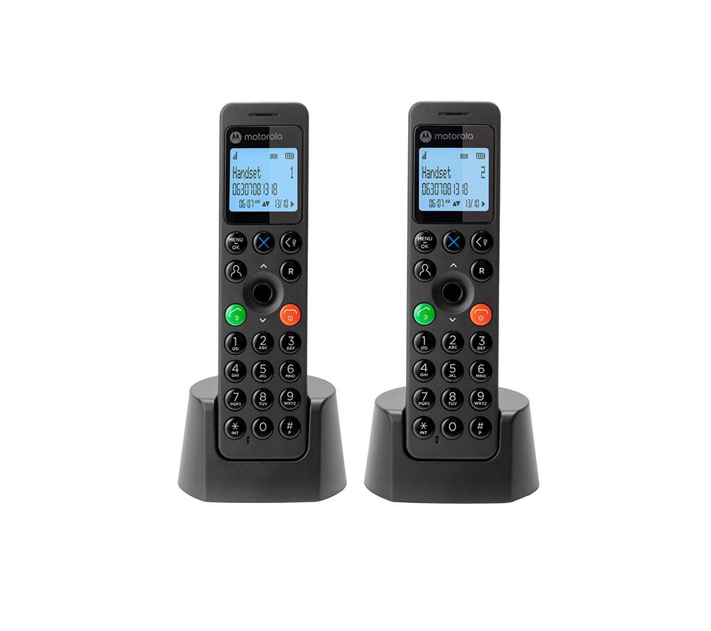 MOTOROLA DOT212 Cordless Phone - Twin Handset, Black image number 7 of 8