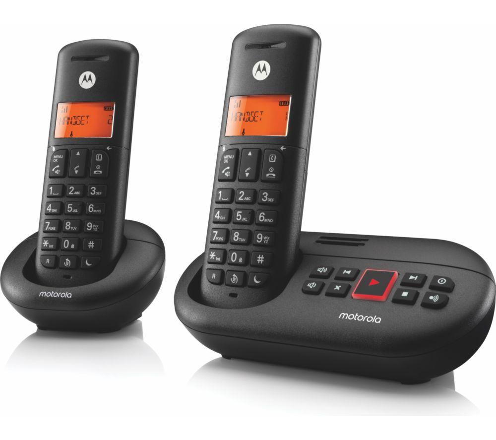 MOTOROLA E212 Cordless Phone - Twin Handsets, Black image number 2 of 3