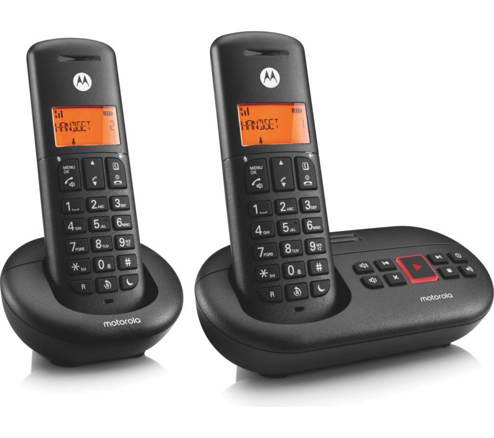MOTOROLA E212 Cordless Phone - Twin Handsets, Black image number 3 of 3
