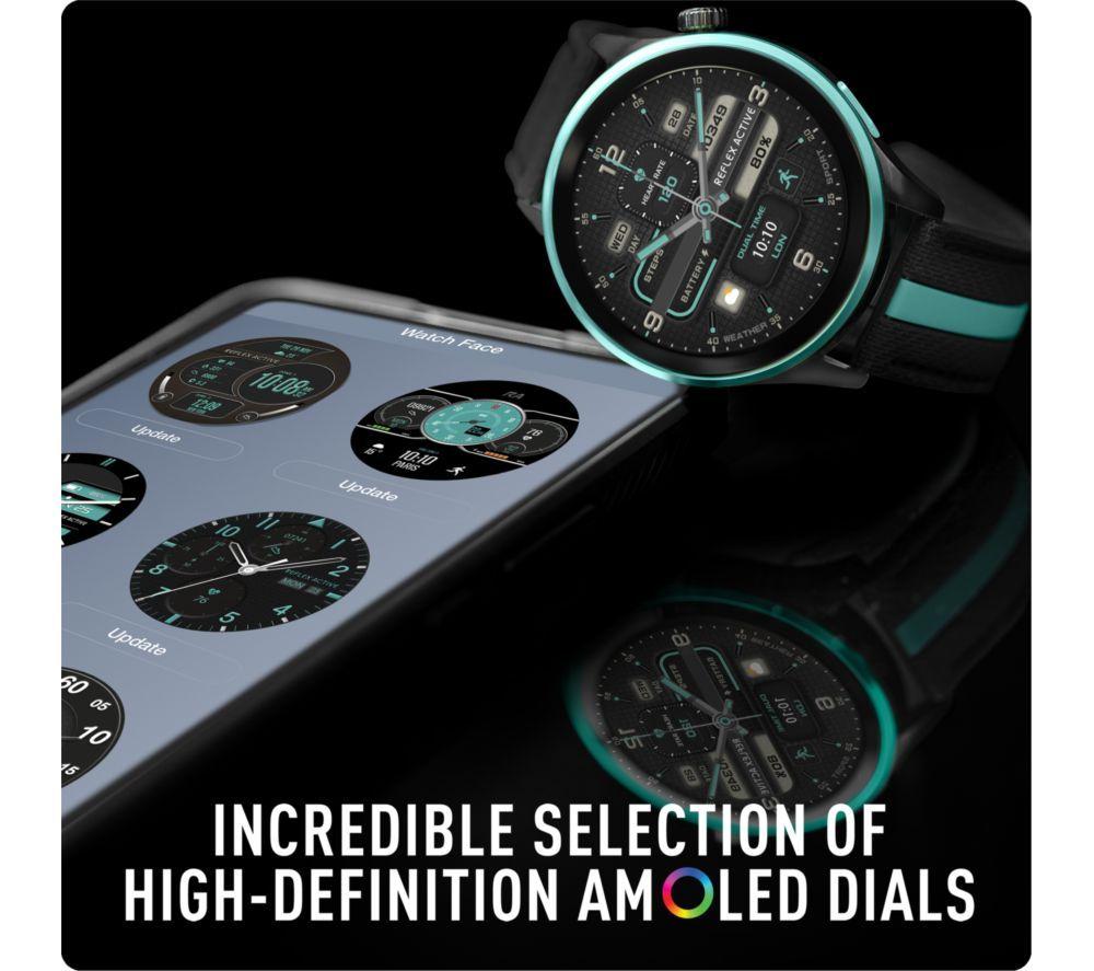 REFLEX ACTIVE Series 54 Smart Watch - Blue with Black & Blue Silicone Strap image number 2 of 3