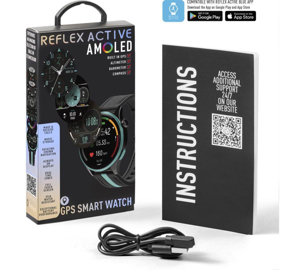 REFLEX ACTIVE Series 54 Smart Watch - Blue with Black & Blue Silicone Strap image number 3 of 3